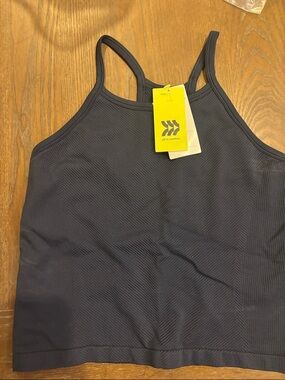 all in motion Girls' Ribbed Racerback Tank Top in Navy